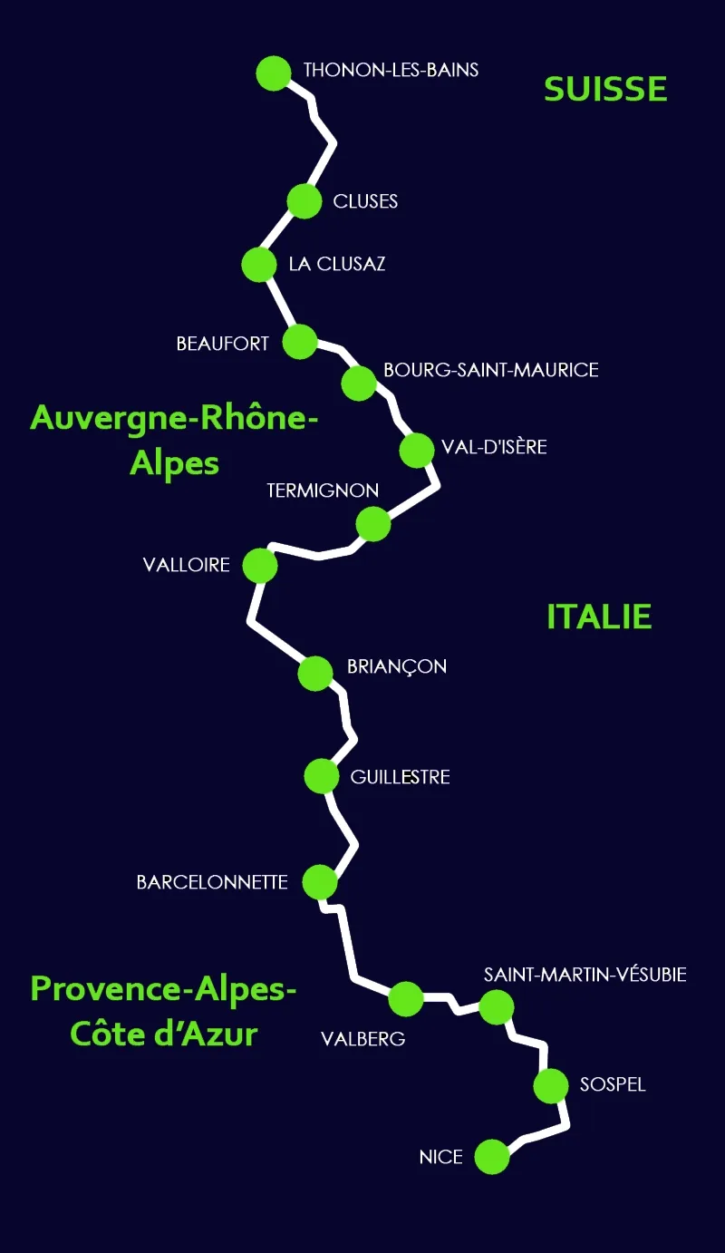 Carte coyote de la route Napoléon 